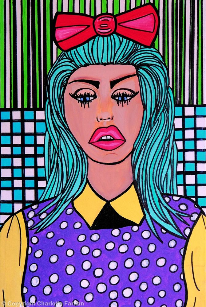 Candy Girl – By Charlotte Farhan This is a comment on the consequences of the over exposure and sexualisation which children are subjected to in our media. This directly has a negative impact on self-image and healthy development, self-image problems such as shame leading to depression and anxiety. 