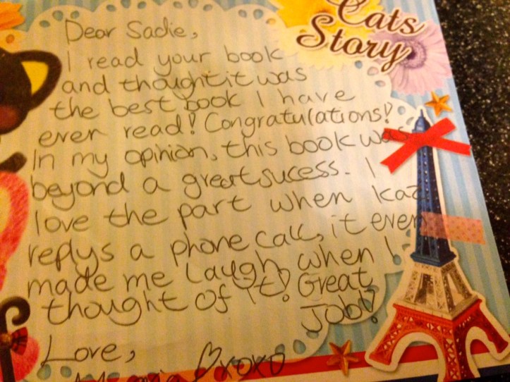 Fan mail from Maria Doherty aged 10 re ‘The Wishing Machine’