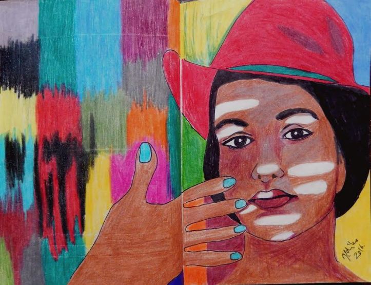 Colours -mixed media on paper, journal entry (28 x 21 cm) By Artist Ildiko Nova